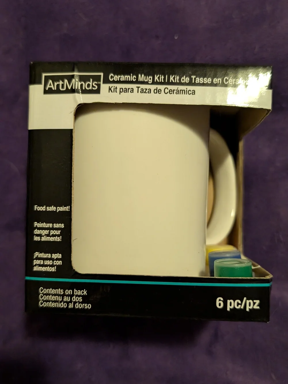ArtMinds Ceramic Mug Painting Kit 6-Piece Set DIY Craft Sealed Deadstock New